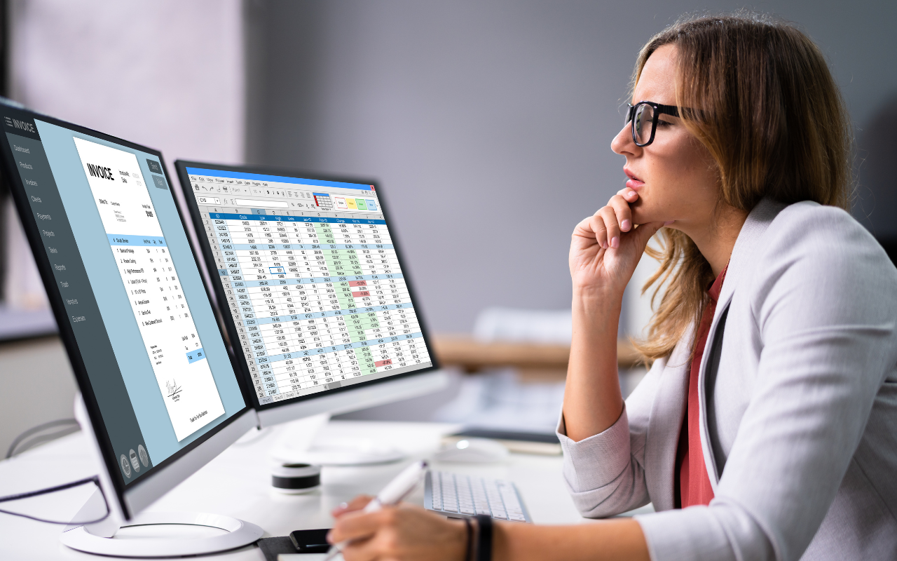 Smiling ProCharted  accountant help a client